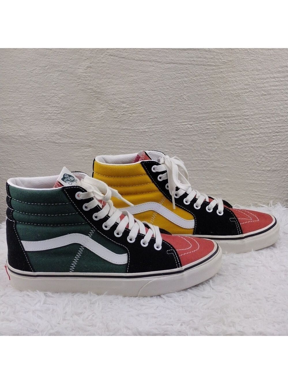 Vans Off The Wall Sk8 Unisex Multi Color Block Canvas Lace Up Hightop Sneaker - Picture 4 of 16